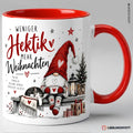 Weihnachtstasse Weniger Hektik mehr Weihnachten – Rot