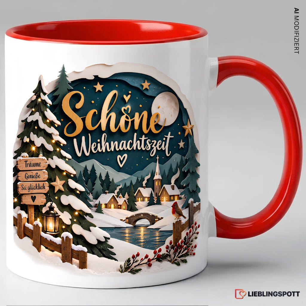 Weihnachtstasse Schöne Weihnachtszeit – Rot