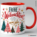 Weihnachtstasse Frohe Weihnachten und einen wundervollen Start ins neue Jahr – Rot