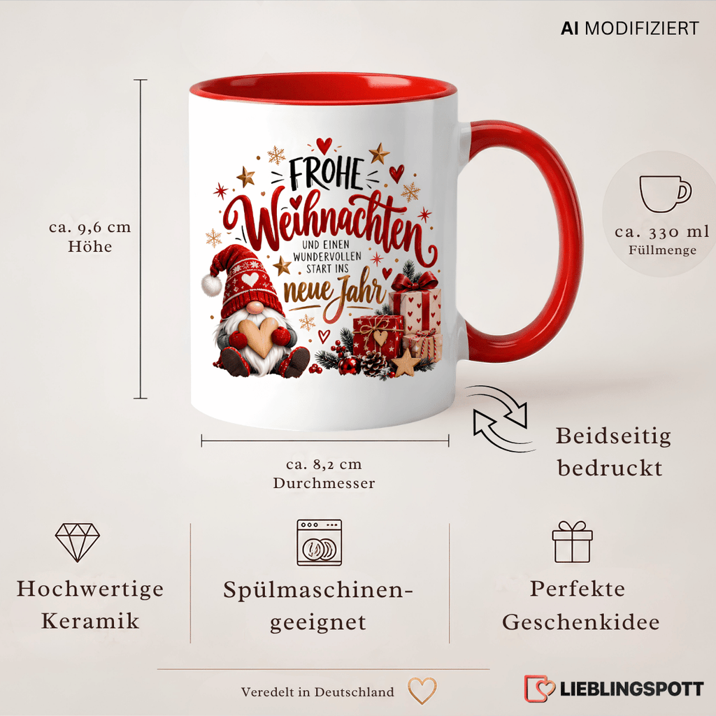 Produktinformationen Weihnachtstasse 330 ml beidseitig bedruckt