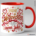 Weihnachtstasse Frohe Weihnachten und wundervoller Start ins neue Jahr Rot