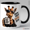 Giraffen Kaffeetasse Kopf hoch Kaffee rein Schwarz