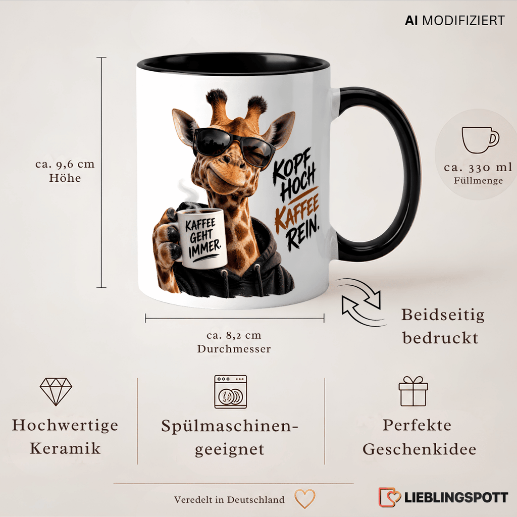 Produktdetails Giraffen Kaffeetasse 330 ml beidseitig bedruckt