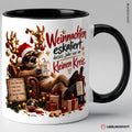 Weihnachtstasse Weihnachten eskaliert kleiner Kreis Schwarz