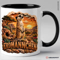 Erdmännchen Tasse Schwarz mit Tiermotiv