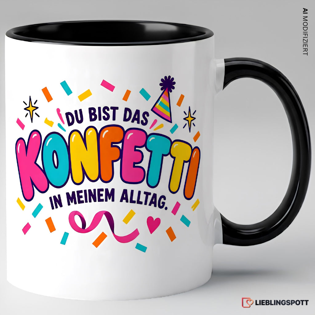 Konfetti Tasse Schwarz