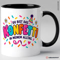 Konfetti Tasse Schwarz