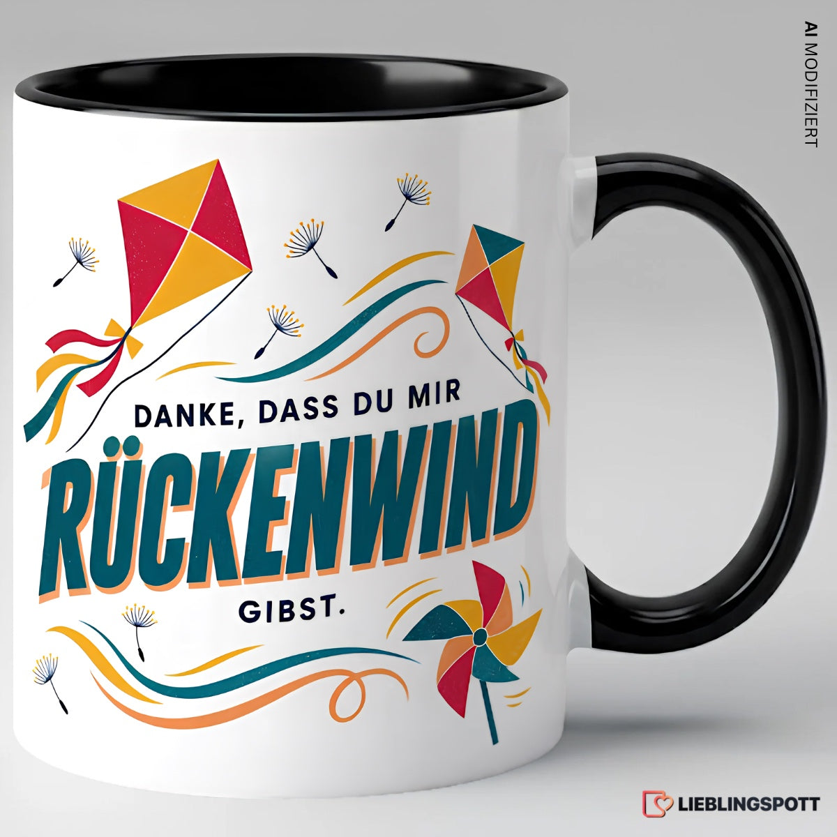 Rückenwind Tasse Schwarz