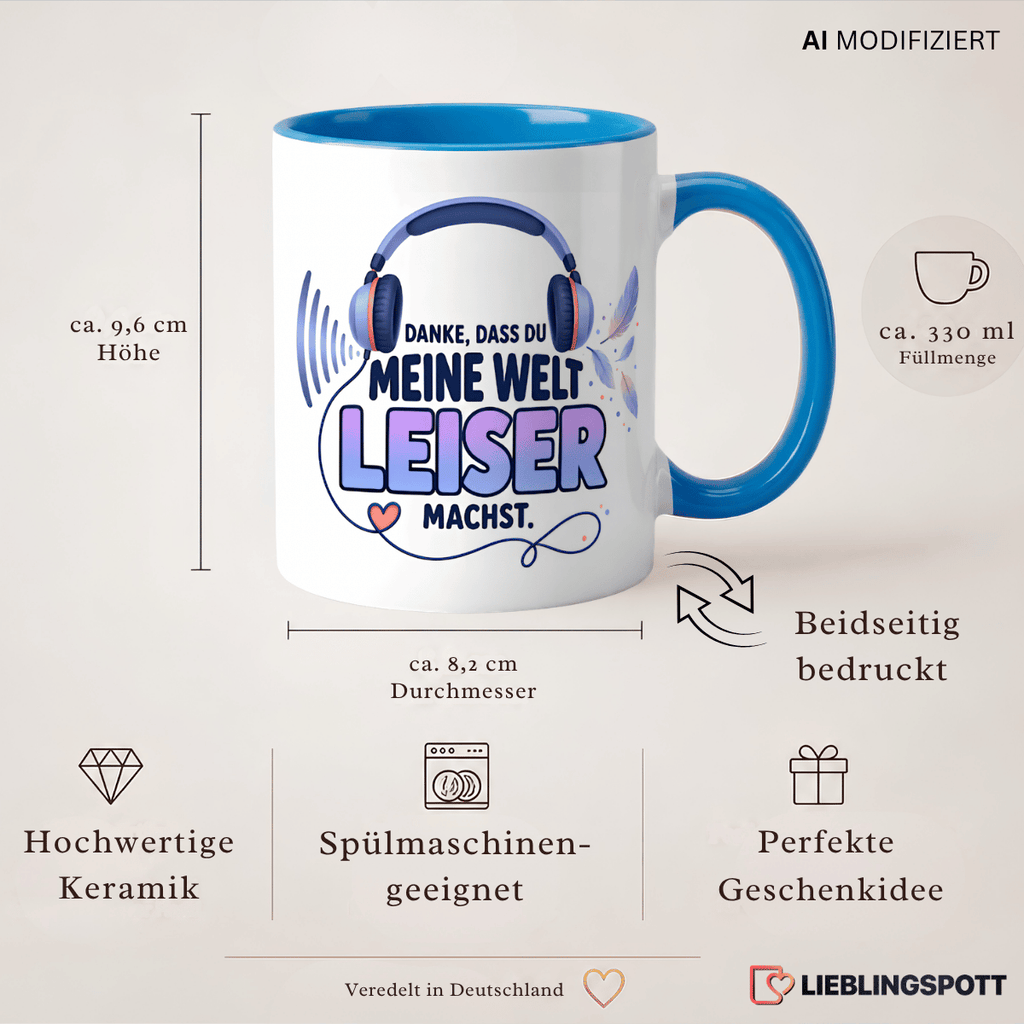Leiser Tasse Maße und USPs