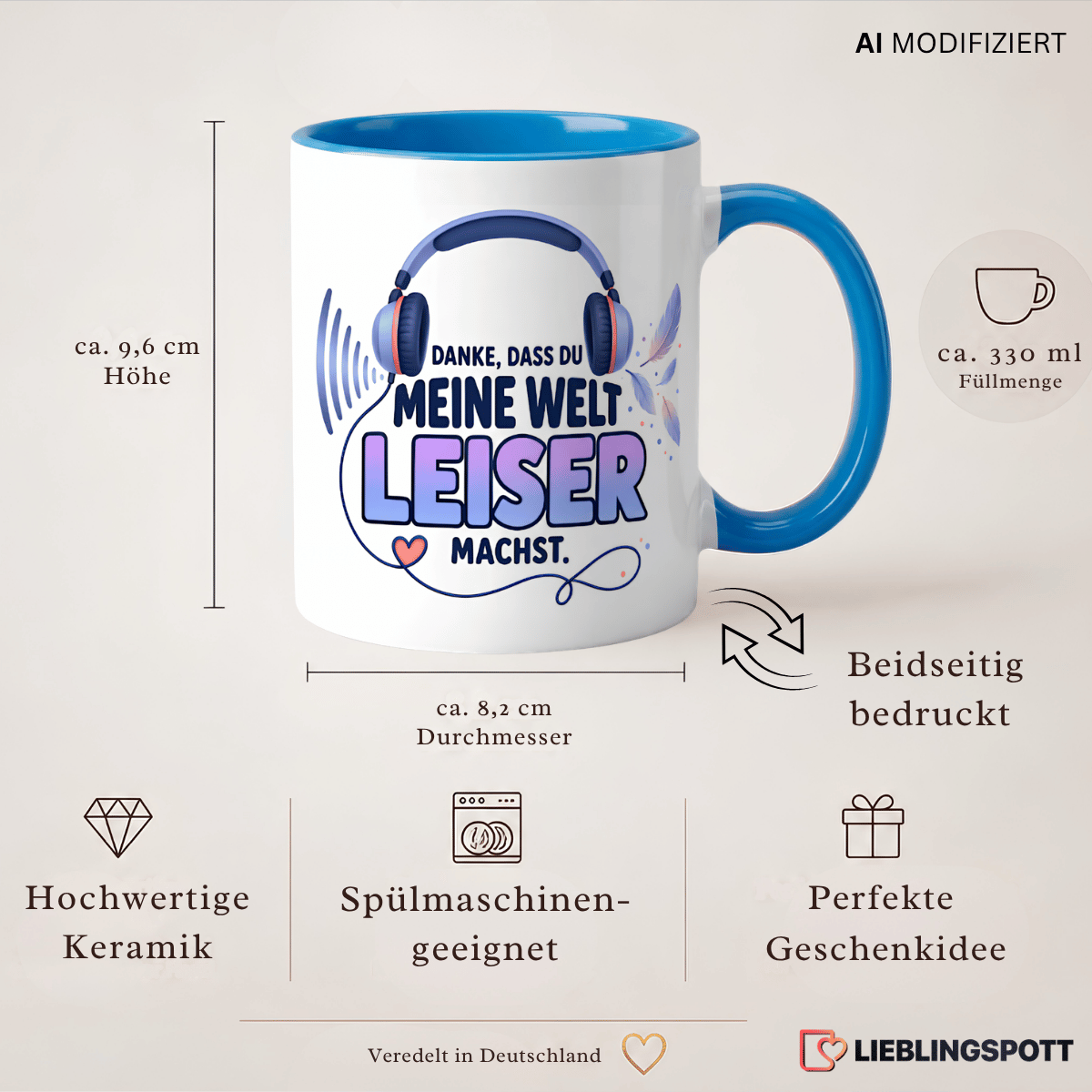 Leiser Tasse Maße und USPs