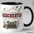 Geschichten Tasse Schwarz – Mit dir schreibt das Leben Geschichten
