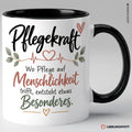 Pflegekraft Tasse Schwarz mit Spruch