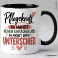 Pflegekraft Tasse Du machst einen Unterschied – Schwarz