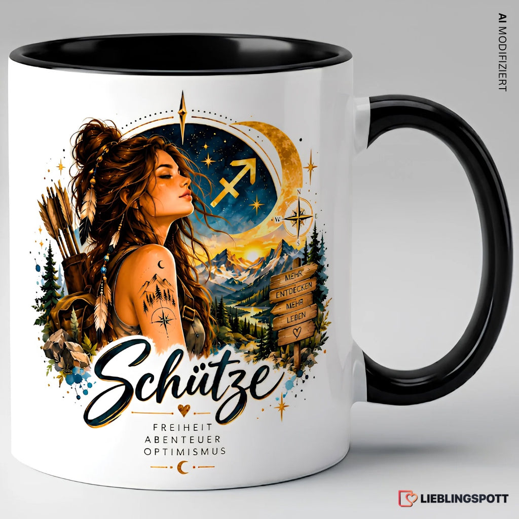 Schütze Sternzeichen Tasse Schwarz