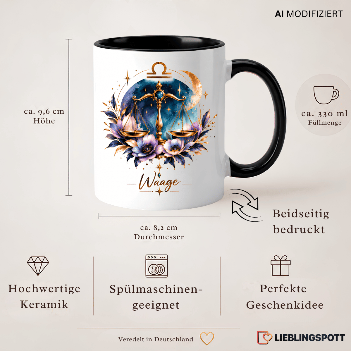 Waage Sternzeichen Tasse Produktinformationen