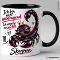 Skorpion Sternzeichen Tasse Schwarz mit Spruch