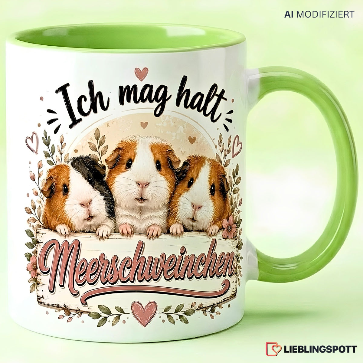 Meerschweinchen Tasse Grün – Ich mag halt Meerschweinchen