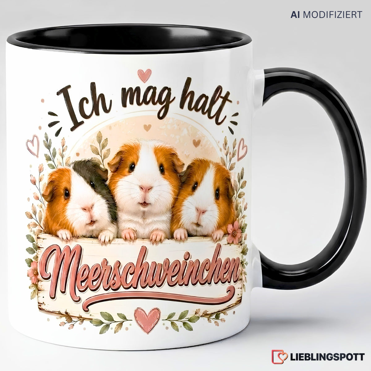 Meerschweinchen Tasse Schwarz – Ich mag halt Meerschweinchen