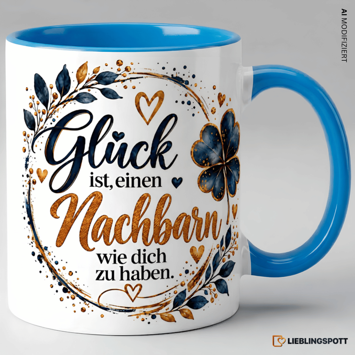 Nachbar Tasse Glück ist einen Nachbarn wie dich zu haben - Blau