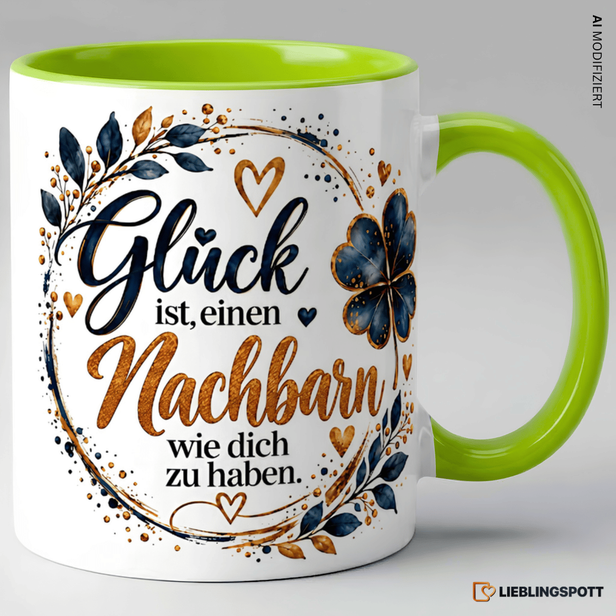 Nachbar Tasse Glück ist einen Nachbarn wie dich zu haben - Grün