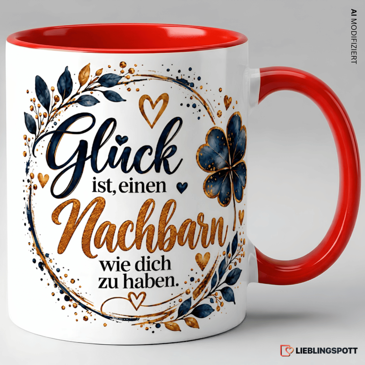 Nachbar Tasse Glück ist einen Nachbarn wie dich zu haben - Rot