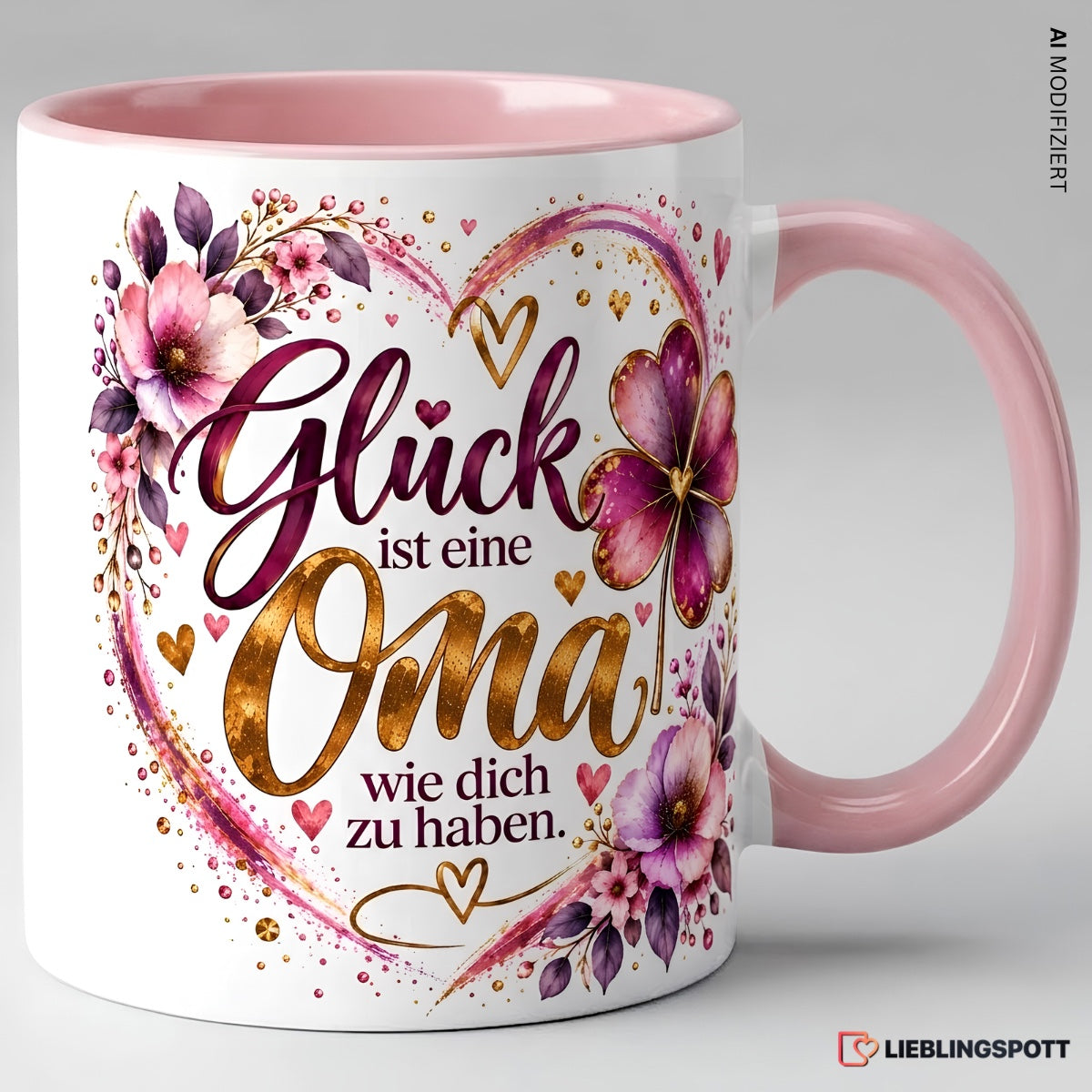 Oma Tasse mit Spruch Glück ist eine Oma wie dich zu haben - Rosa