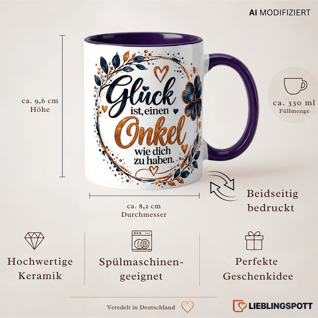 Onkel Tasse Produktdetails 330 ml 9,6 cm 8,2 cm doppelseitig bedruckt