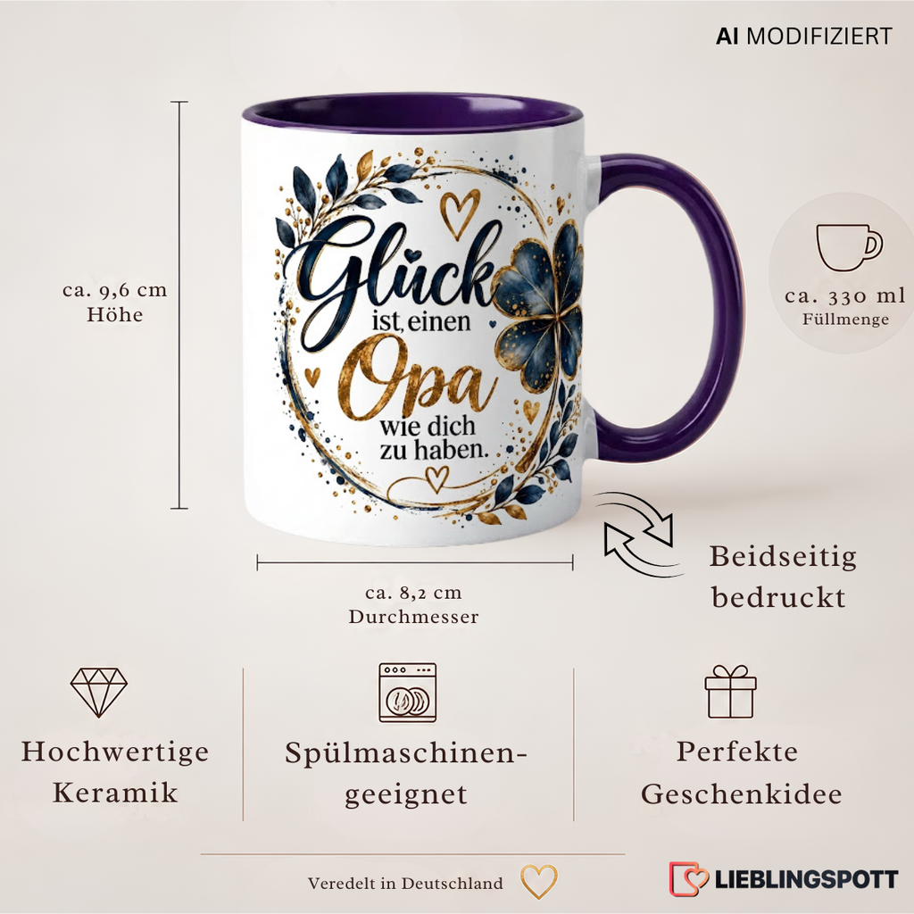 Opa Tasse Produktdetails 330 ml 9,6 cm 8,2 cm doppelseitig bedruckt