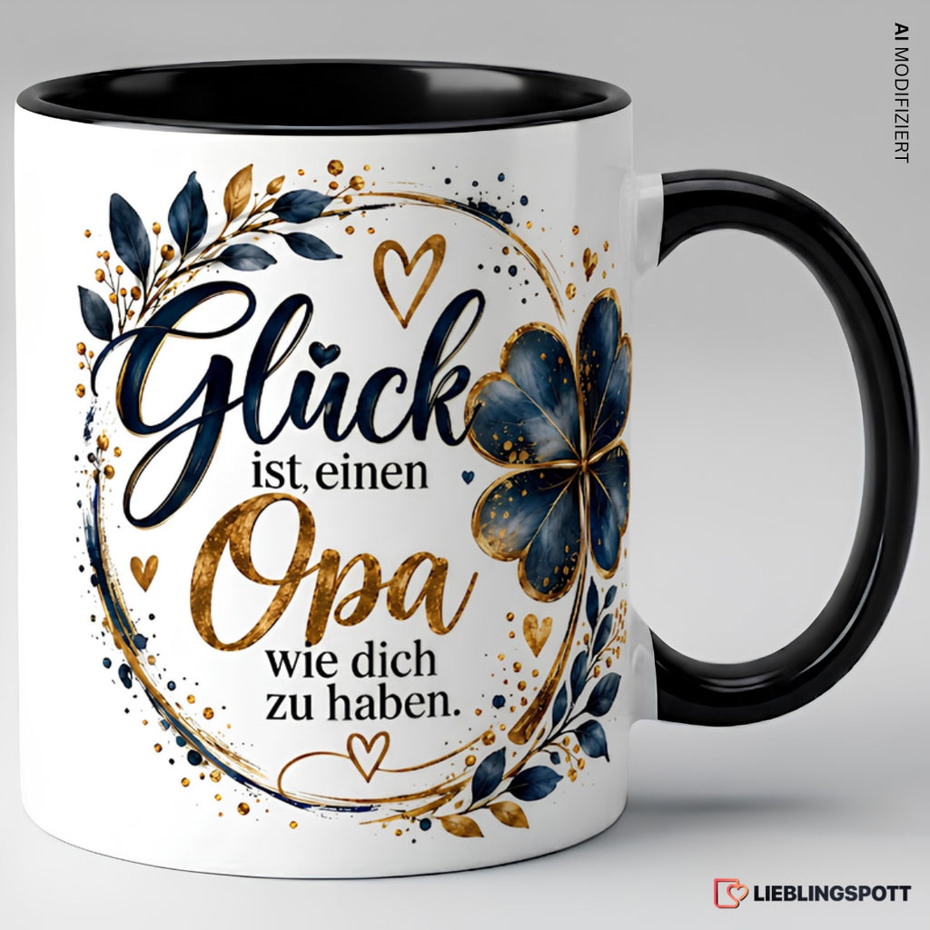 Opa Tasse Glück ist einen Opa wie dich zu haben - Schwarz