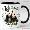 Panda Tasse Ich mag halt Pandas in Schwarz