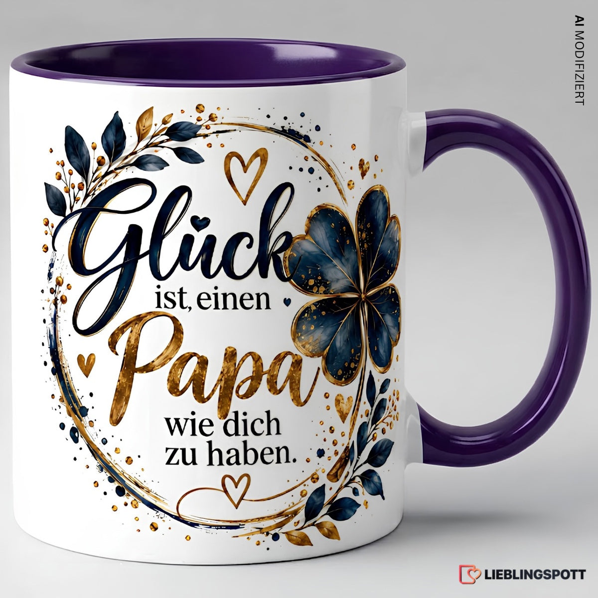 Papa Tasse Glück ist einen Papa wie dich zu haben - Violett