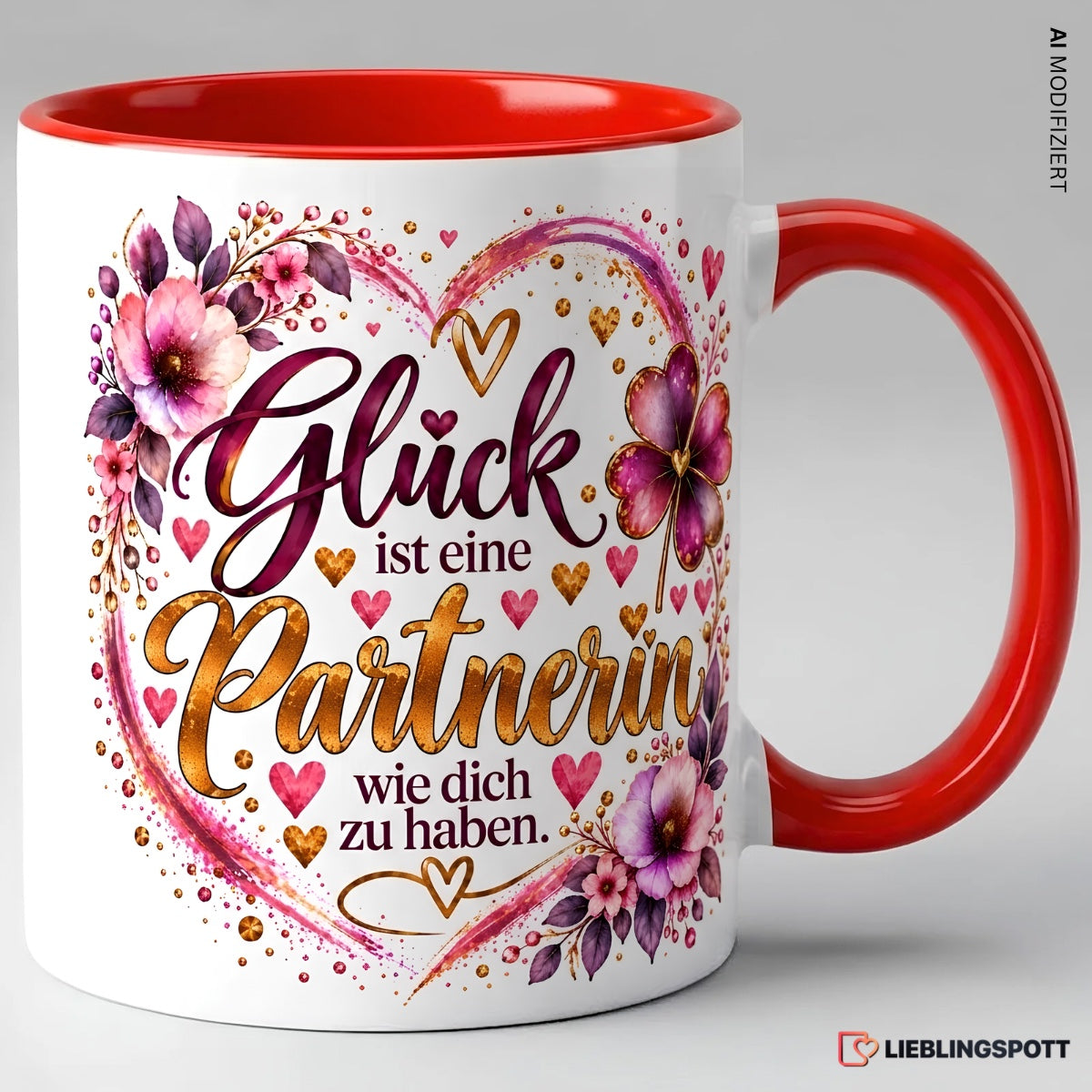 Partnerin Tasse Glück ist eine Partnerin wie dich zu haben – Rot