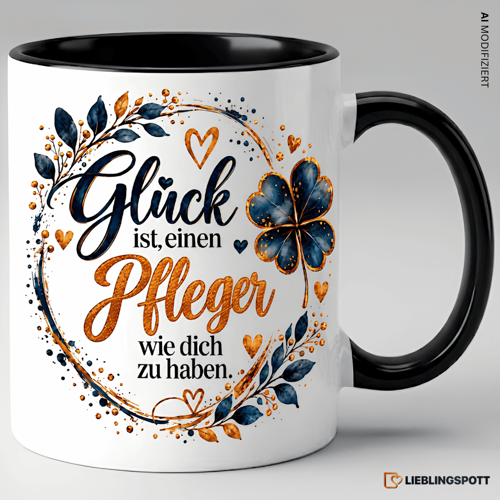 Pfleger Tasse Glück ist einen Pfleger wie dich zu haben - Schwarz