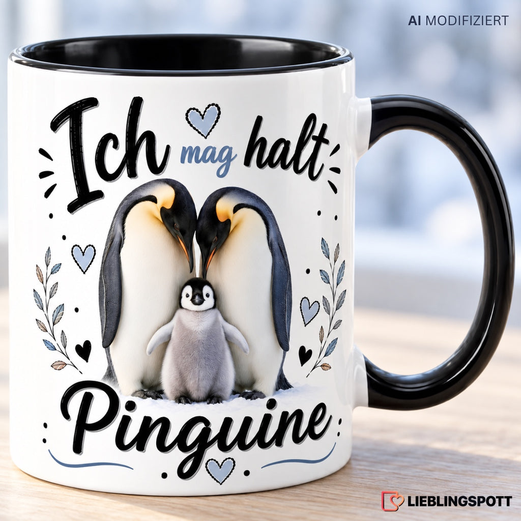 Keramiktasse mit Pinguin-Motiv als Geschenkidee