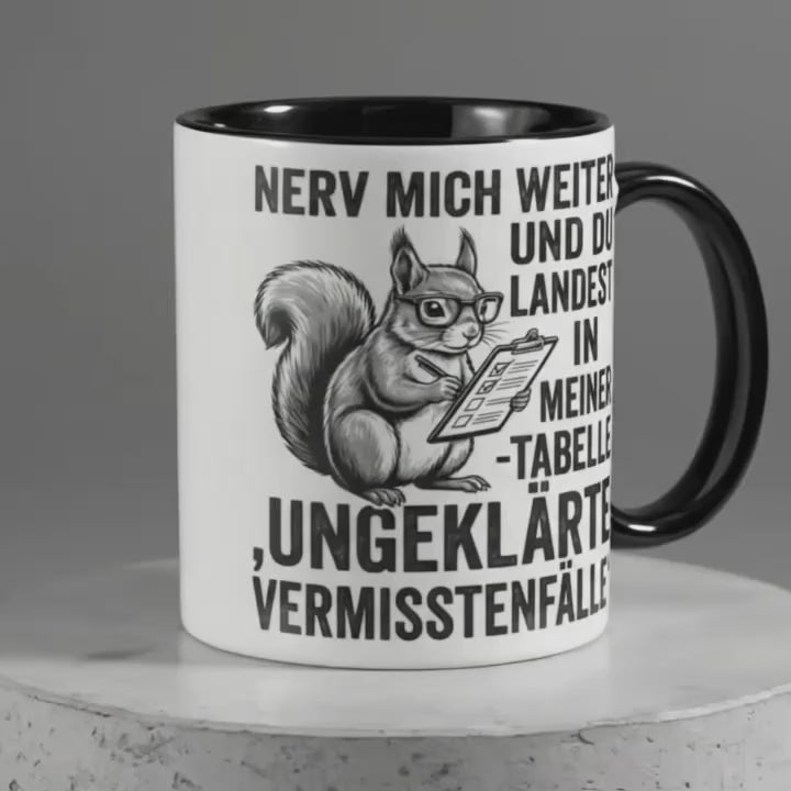 Eichhörnchen lustige Büro Tasse Nerd Spruch Geschenk mit Humor für Kollegen, Statistik