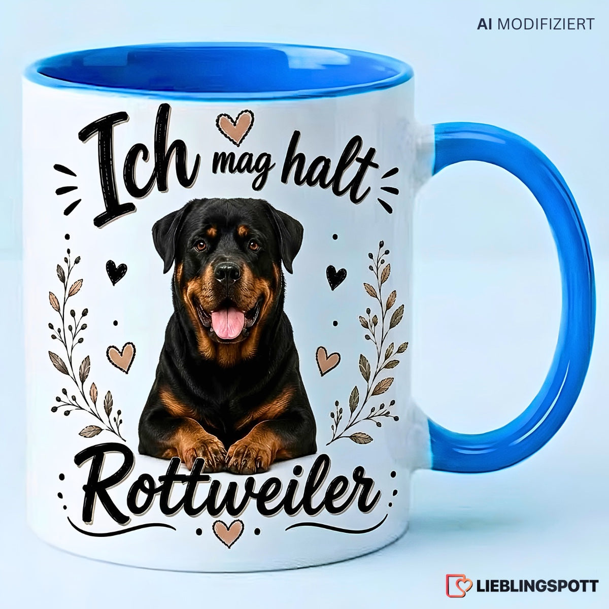 Rottweiler Tasse Ich mag halt Rottweiler in Blau