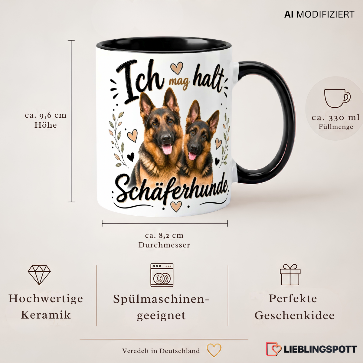 Schäferhunde Tasse Produktdetails 330 ml