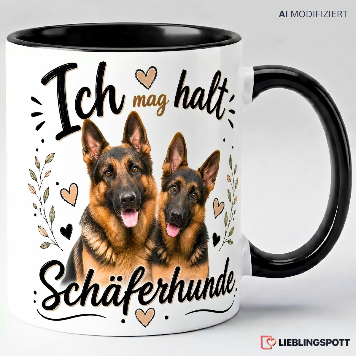 Schäferhunde Tasse Ich mag halt Schäferhunde – Schwarz