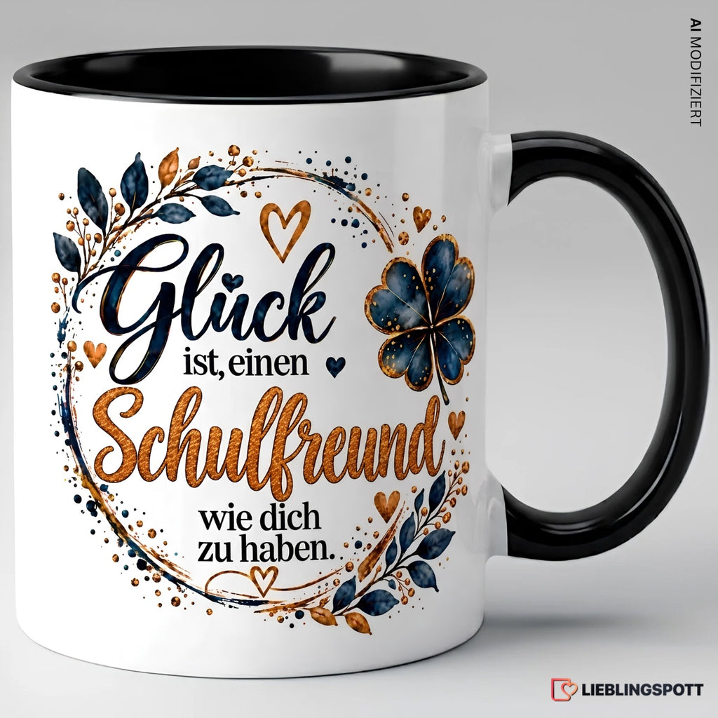 Schulfreund Tasse Glück ist einen Schulfreund wie dich zu haben – Schwarz