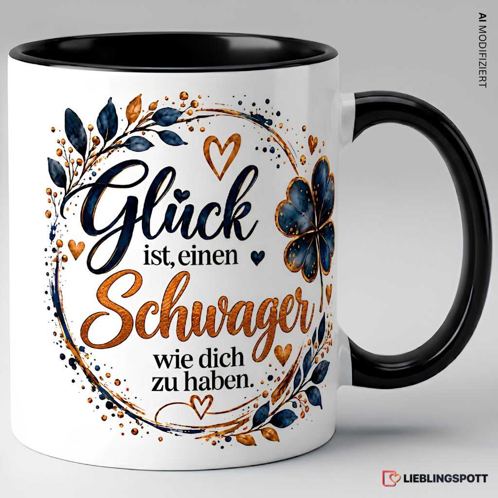 Schwager Tasse Glück ist einen Schwager wie dich zu haben – Schwarz