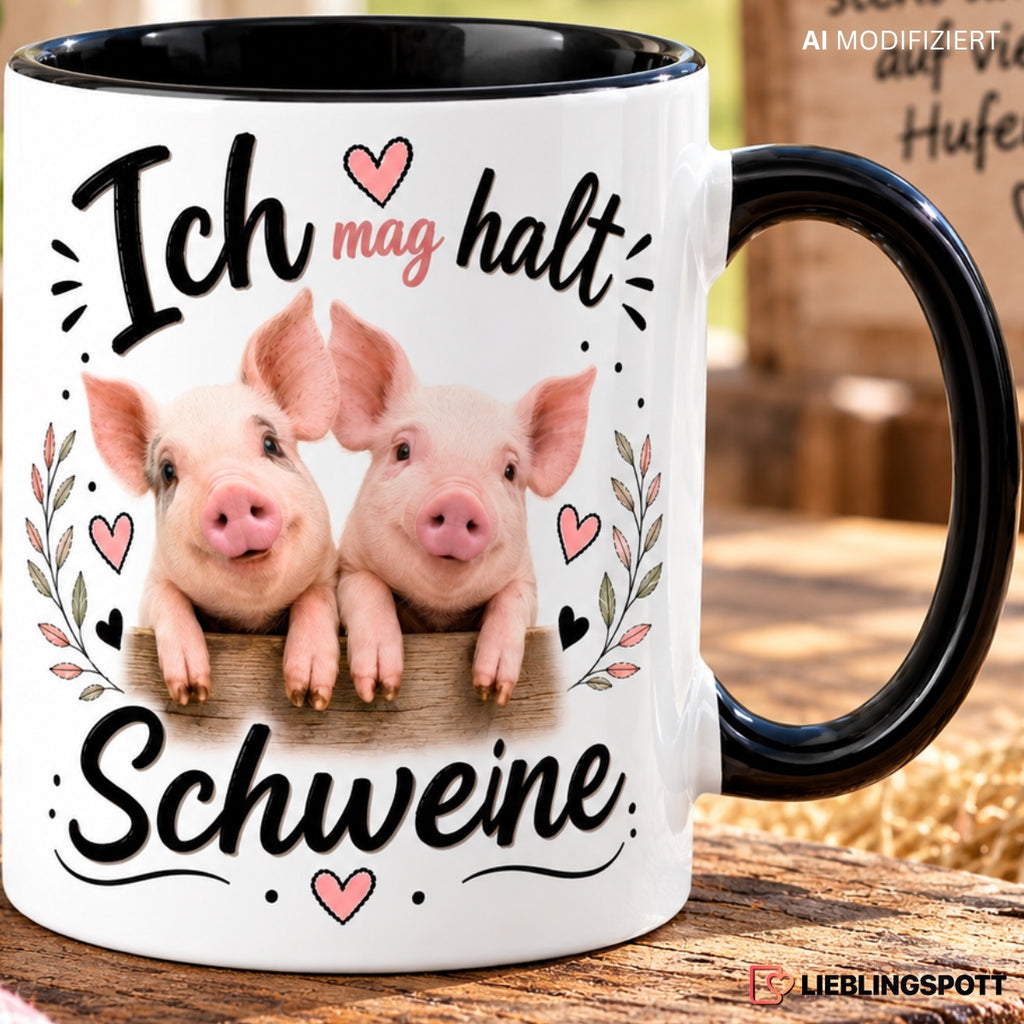 Schweine Tasse Lifestyle Motiv