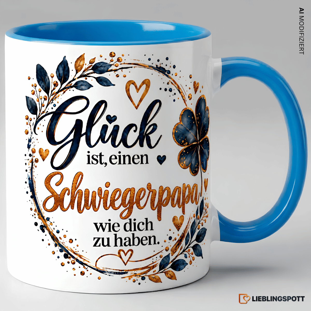 Schwiegerpapa Tasse Glück ist einen Schwiegerpapa wie dich zu haben - Blau
