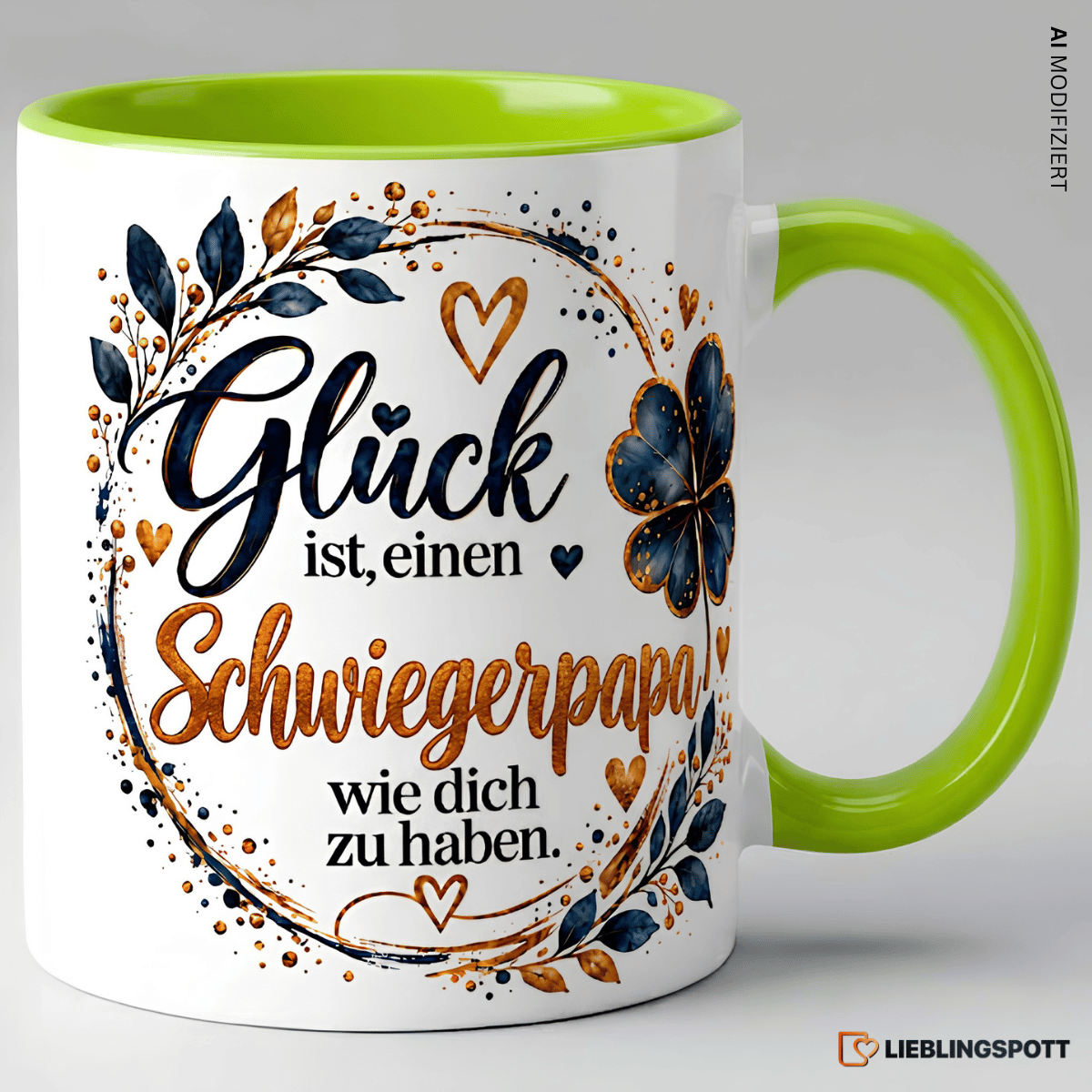 Schwiegerpapa Tasse Glück ist einen Schwiegerpapa wie dich zu haben - Grün