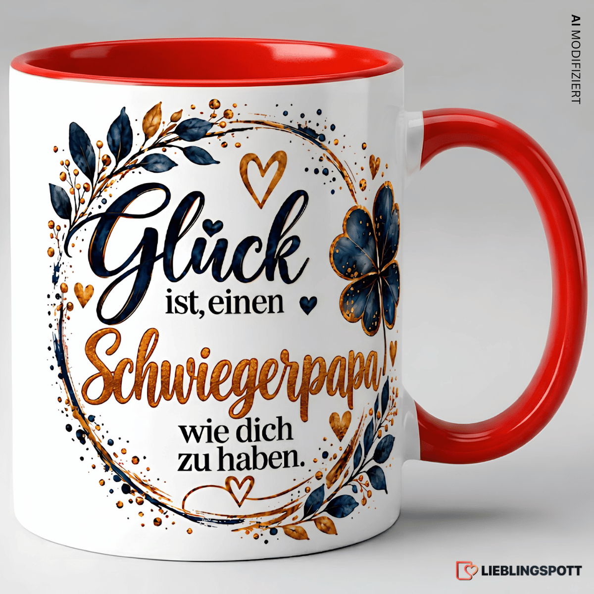 Schwiegerpapa Tasse Glück ist einen Schwiegerpapa wie dich zu haben - Rot