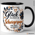 Schwiegerpapa Tasse Glück ist einen Schwiegerpapa wie dich zu haben - Schwarz