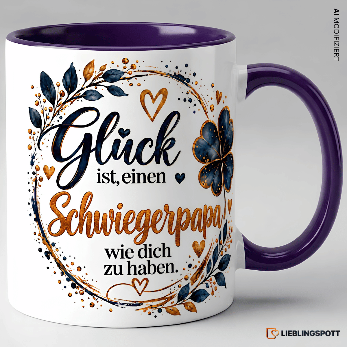 Schwiegerpapa Tasse Glück ist einen Schwiegerpapa wie dich zu haben - Violett