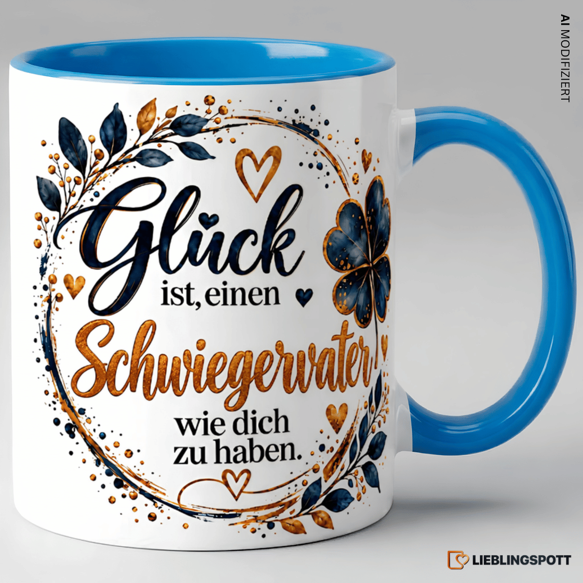 Schwiegervater Tasse Glück ist einen Schwiegervater wie dich zu haben - Blau