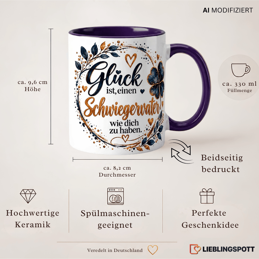 Schwiegervater Tasse Produktdetails 330 ml 9,6 cm 8,2 cm doppelseitig bedruckt