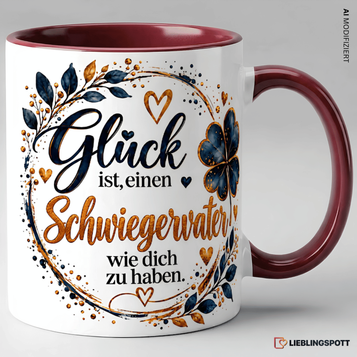 Schwiegervater Tasse Glück ist einen Schwiegervater wie dich zu haben - Maroon