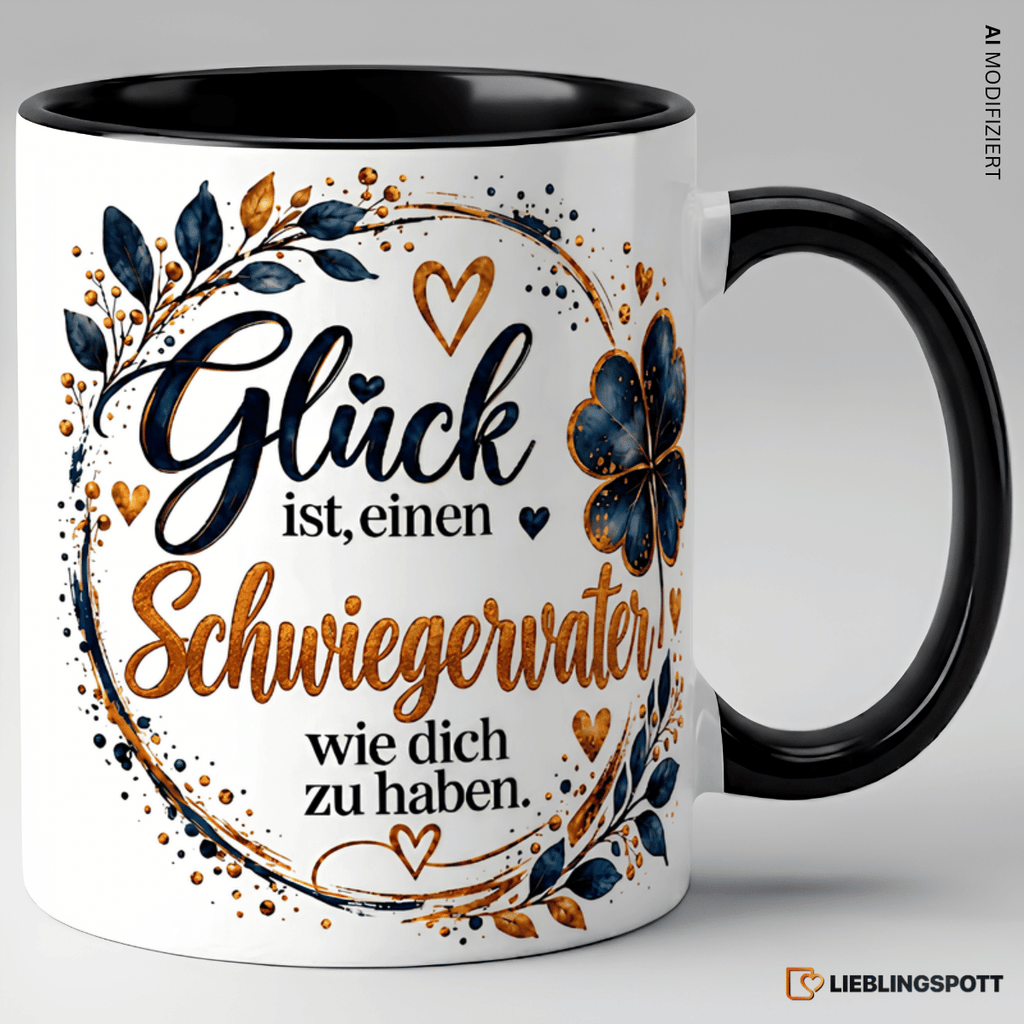 Schwiegervater Tasse Glück ist einen Schwiegervater wie dich zu haben - Schwarz